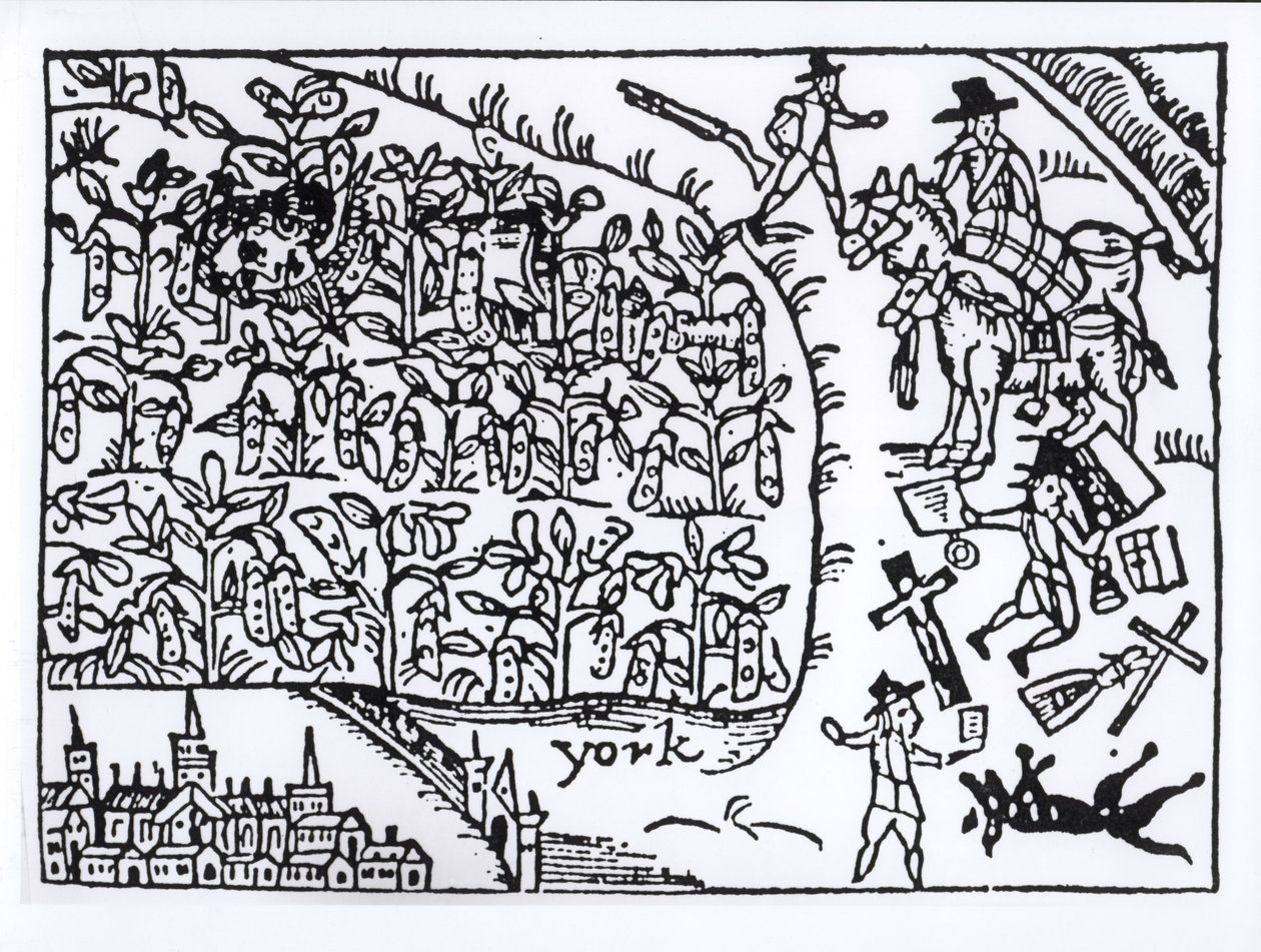 Książę Rupert (1619-82) ukrywający się na polu fasoli w bitwie pod Marston Moor 2 lipca 1644 autorstwa English School