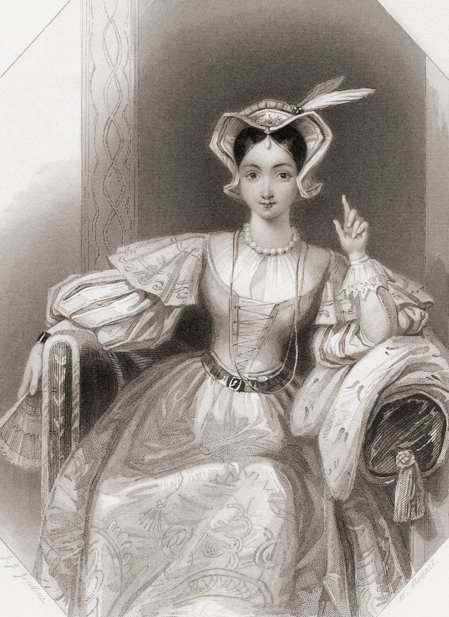 Księżniczka Katarzyna z „Króla Henryka V” Williama Szekspira, ilustracja z „Galerii Szekspira”, ok. 1840 r. (rycina) autorstwa English School