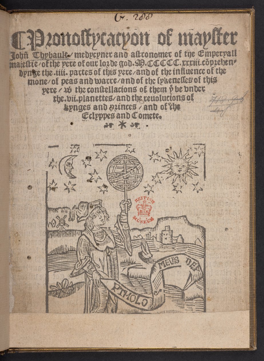 Pronostycacyon of mayster John Thybault autorstwa English School