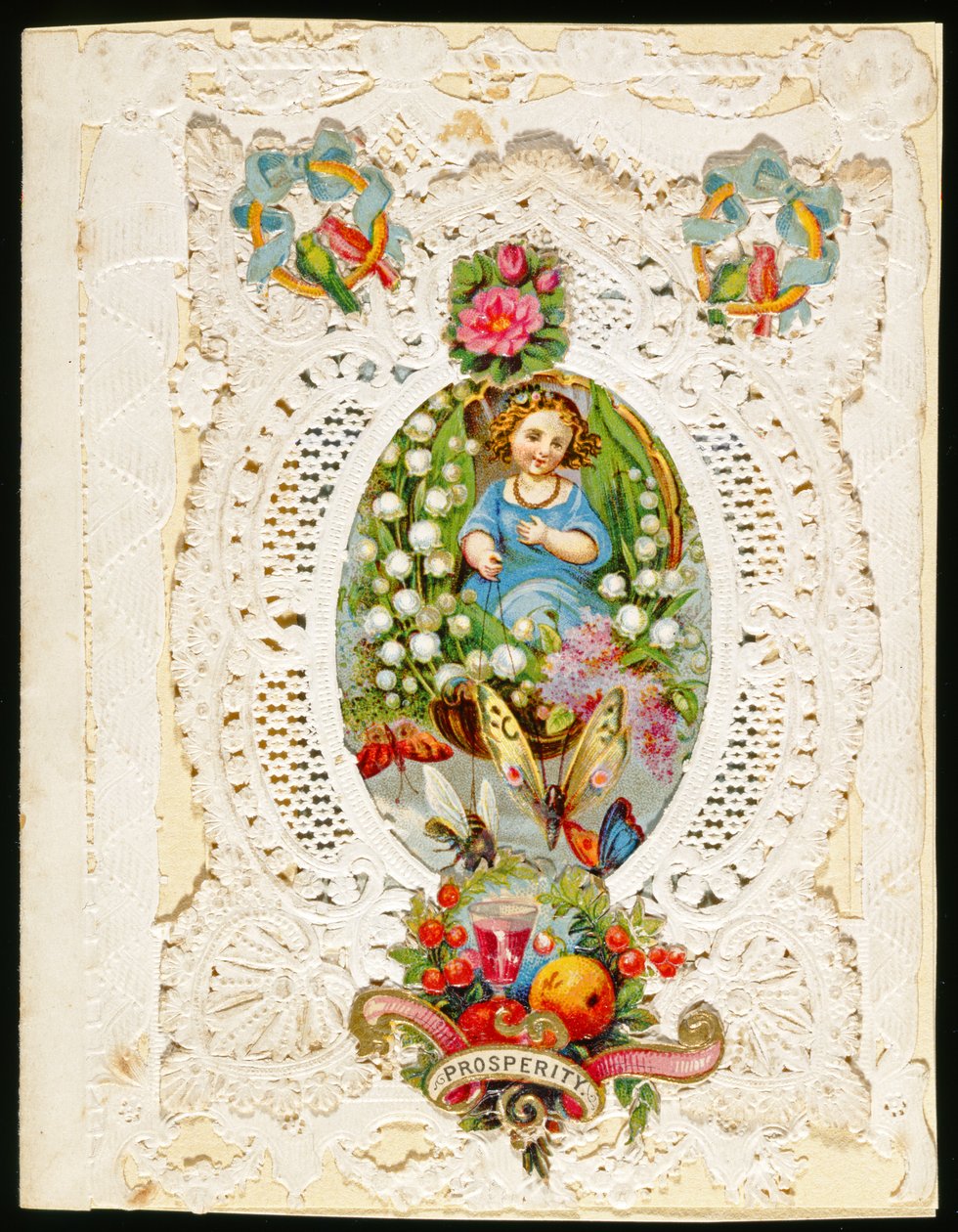 Prosperity, kartka walentynkowa, ok. 1870 (kolor lito na papierze) autorstwa English School