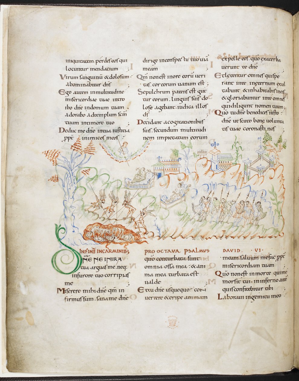 Psalm 6 z Psałterza Harleya, Harley MS 603 f.3v autorstwa English School