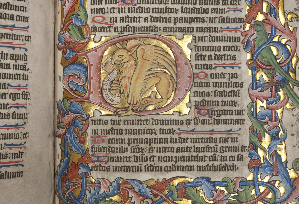 Psałterz z kalendarzem Sarum, Fol 84 recto, detal, ok. 1425-75 autorstwa English School