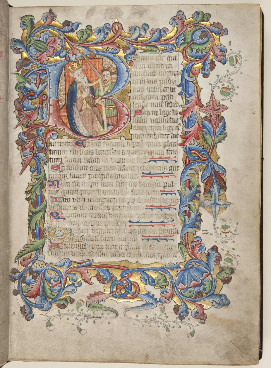 Psałterz z kalendarzem Sarum, ok. 1425-75 (atrament, farba i złoto na welinie) autorstwa English School
