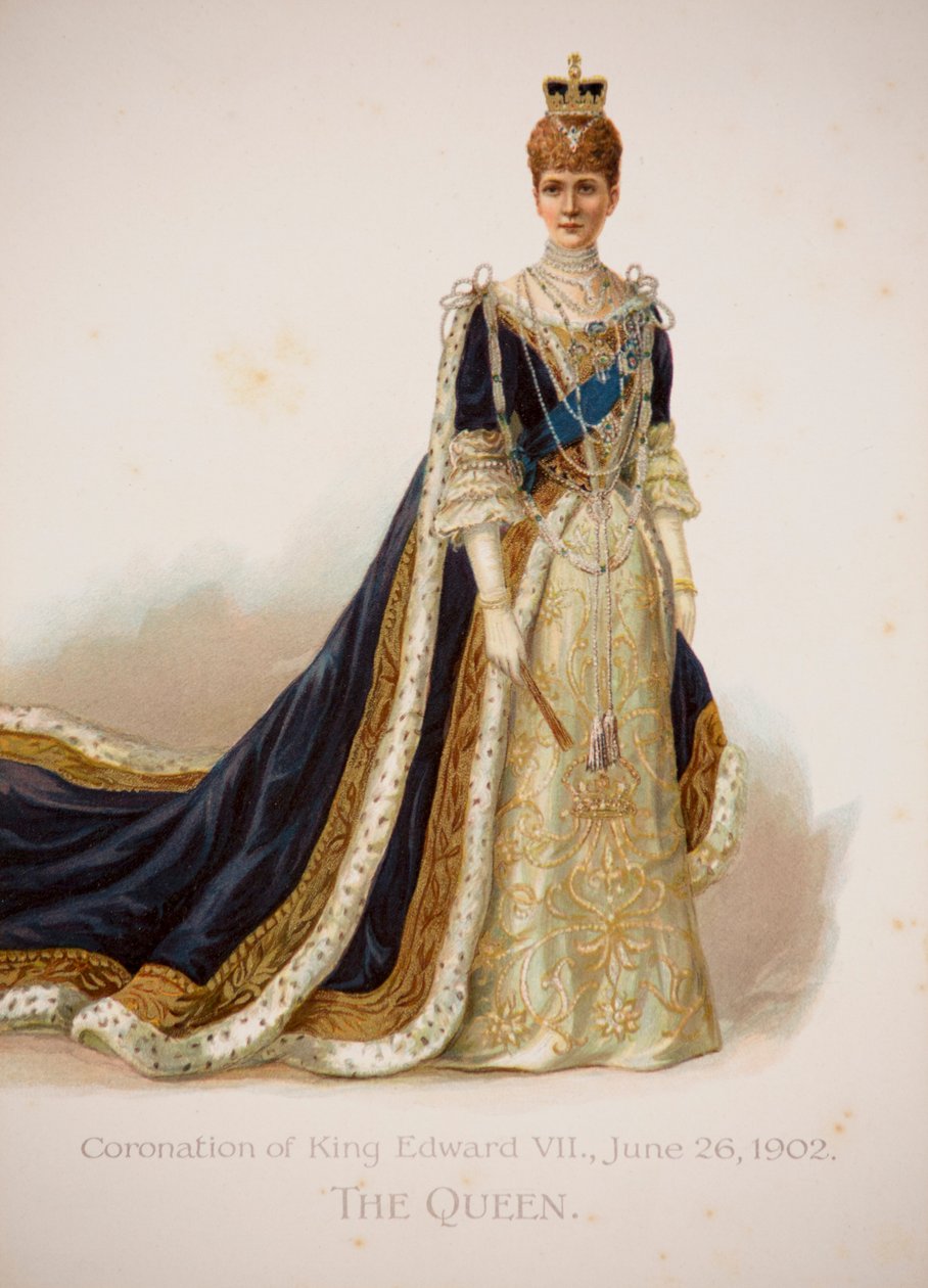 Królowa Aleksandra w szatach koronacyjnych autorstwa English School