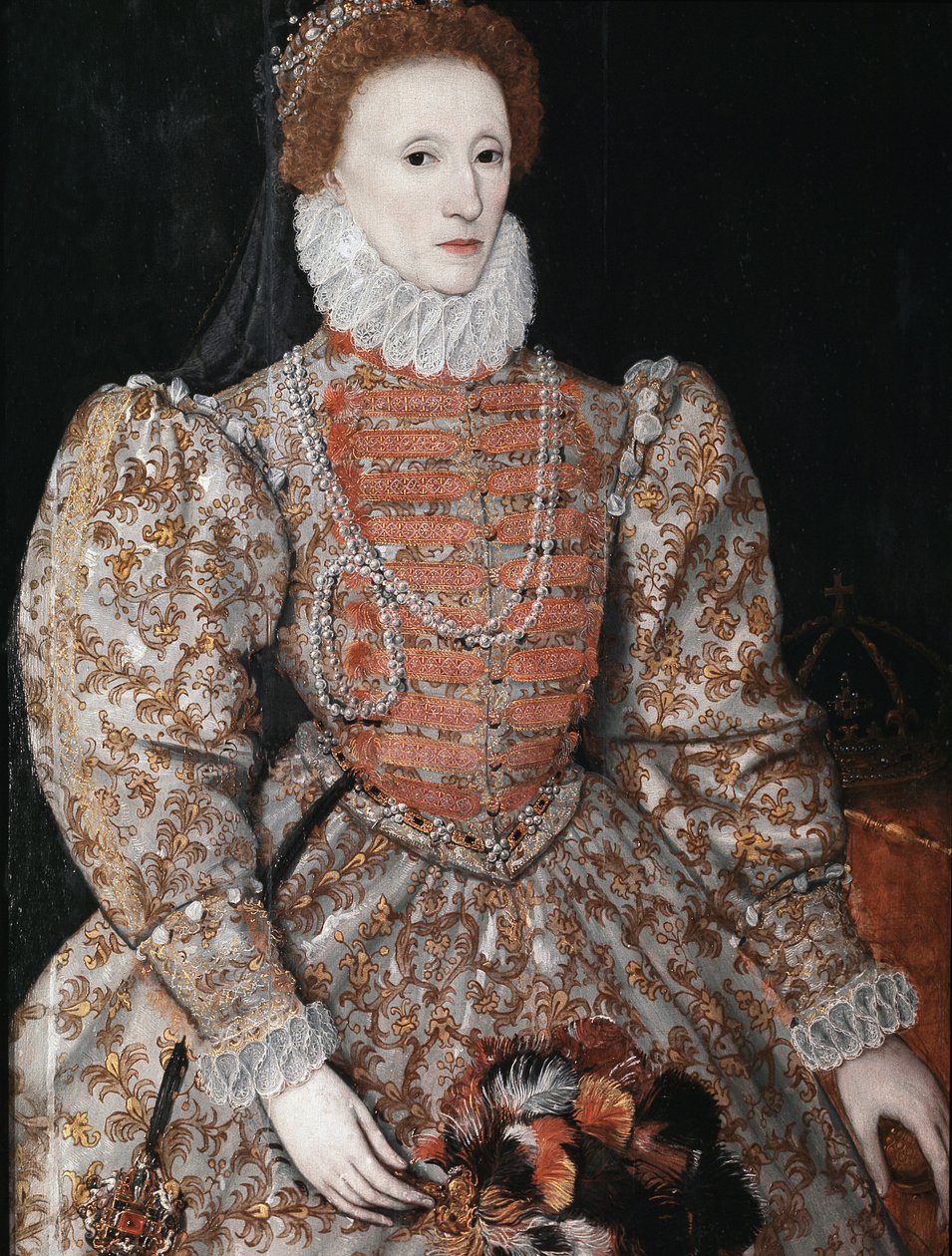 Królowa Elżbieta I, c.1575 (olej na panelu) autorstwa English School