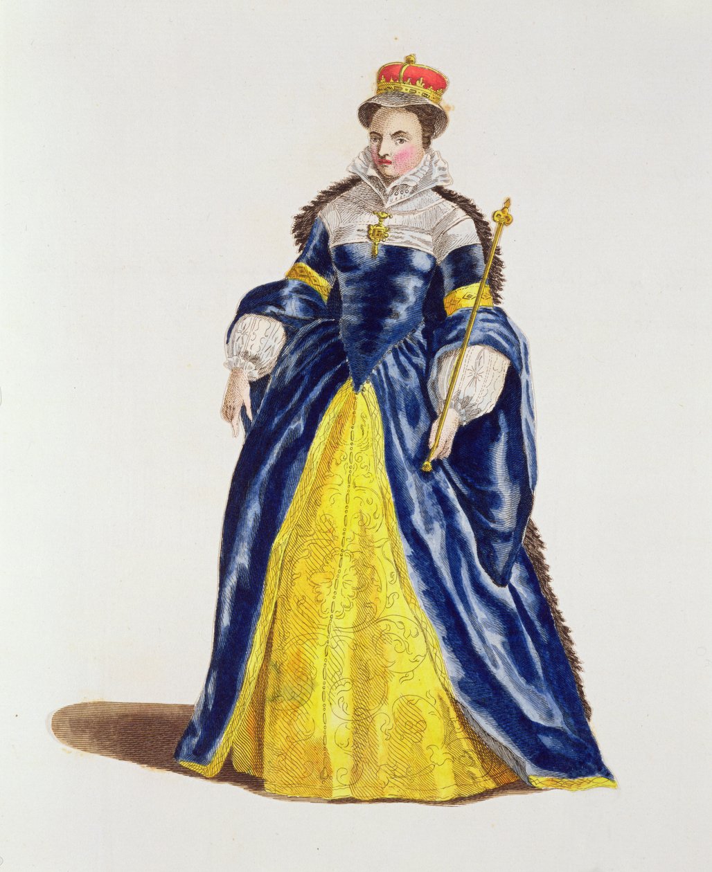 Queen Mary I (1516-58) Anglii w 1554 (kolorowe grawerowanie) autorstwa English School
