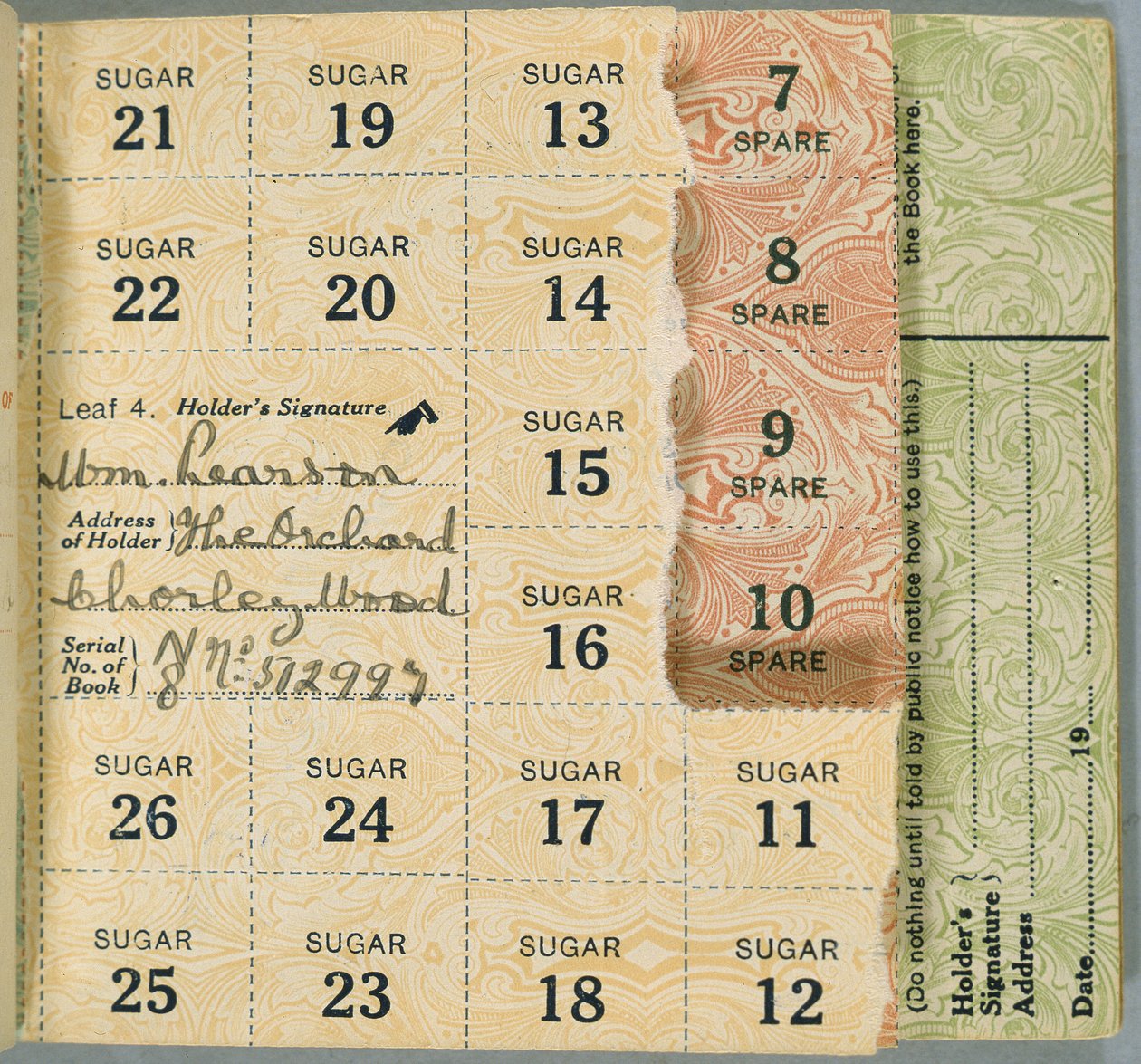 Racje żywnościowe dla Williama Pearsona, Chorleywood, Hertfordshire, 1919 autorstwa English School