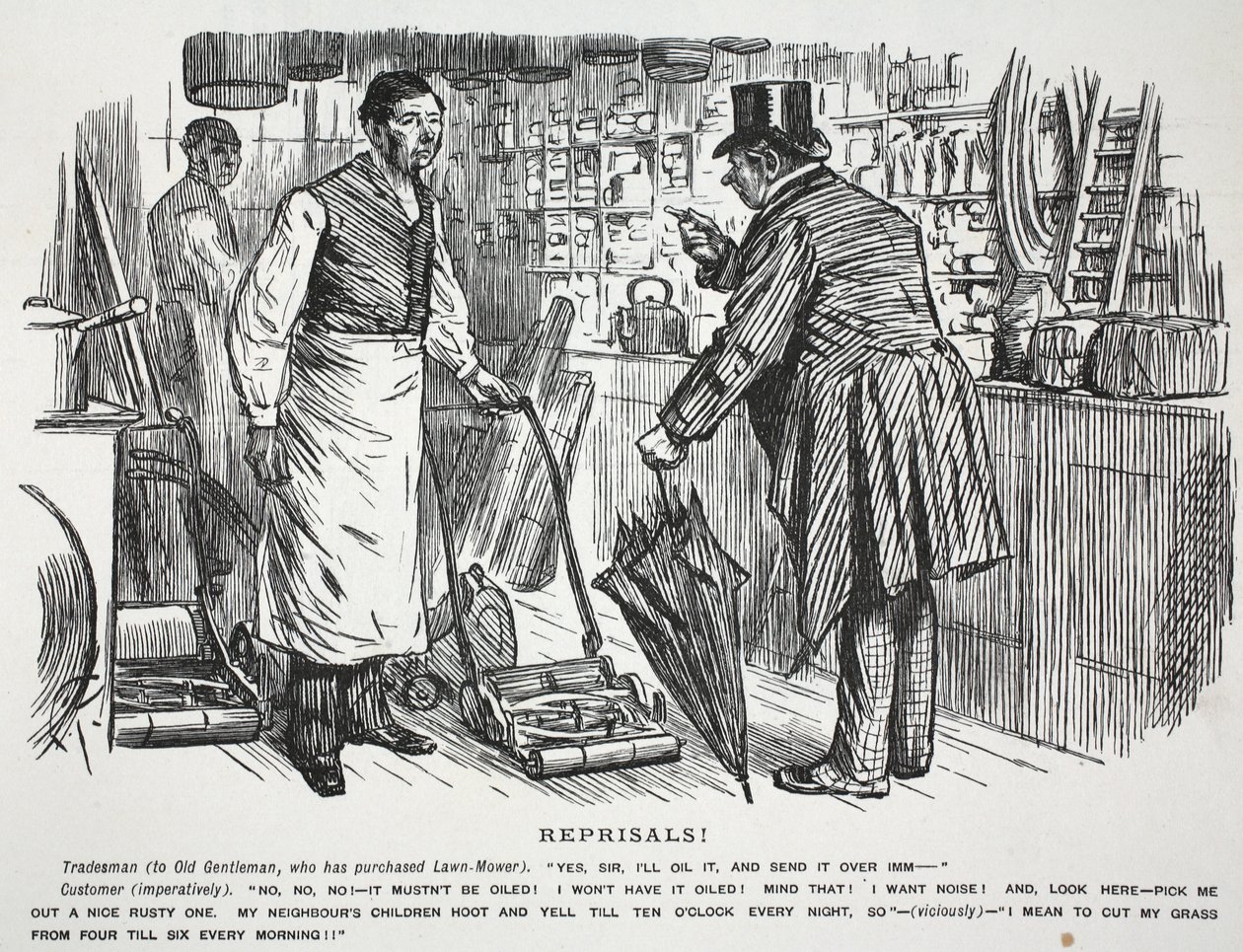 Odwety!, ilustracja z Punch autorstwa English School
