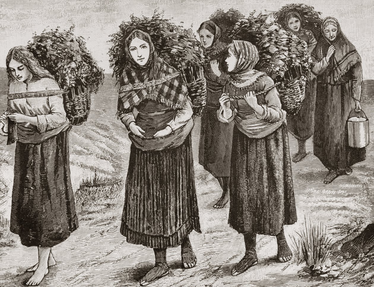 Powrót z Shieling na Hebrydach ok. 1880, ze „Scottish Pictures” wydanego przez religijne Towarzystwo Traktu, 1886 autorstwa English School