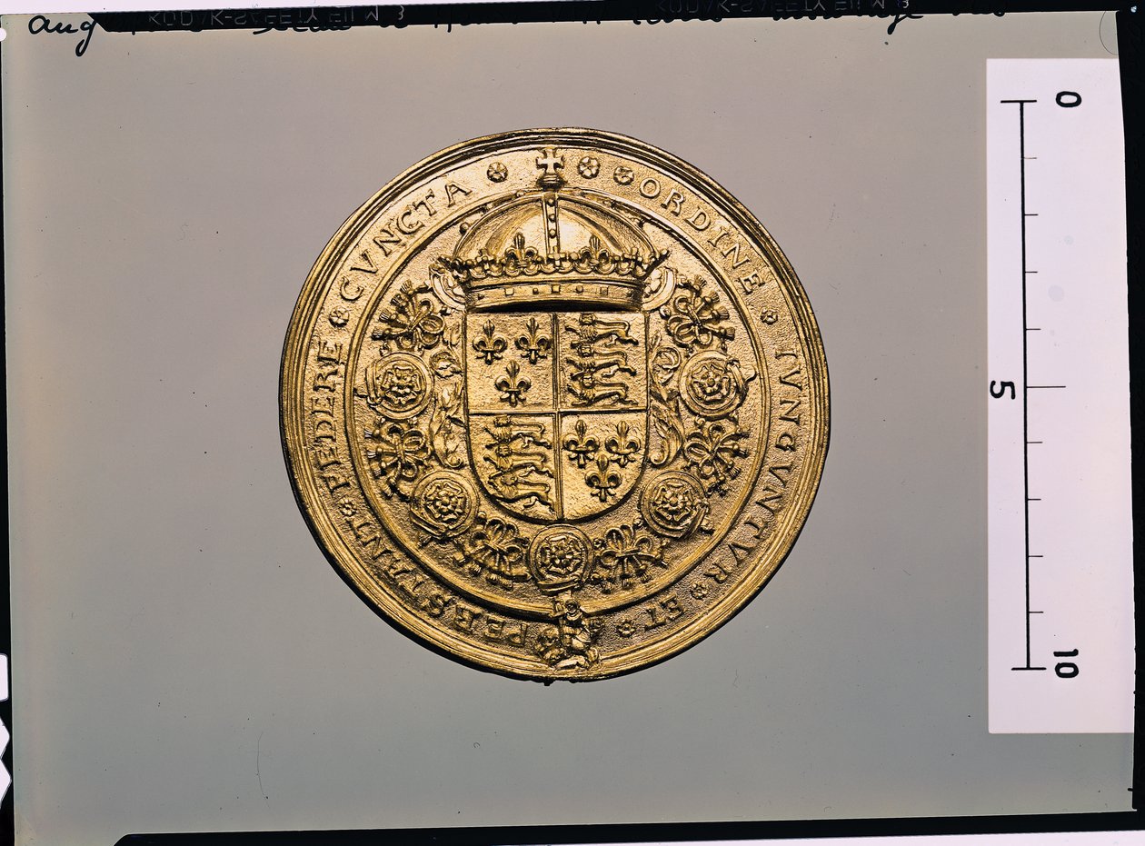 Rewers pieczęci Henryka VIII (1491-1547) (złoto) (awers patrz 183056) autorstwa English School