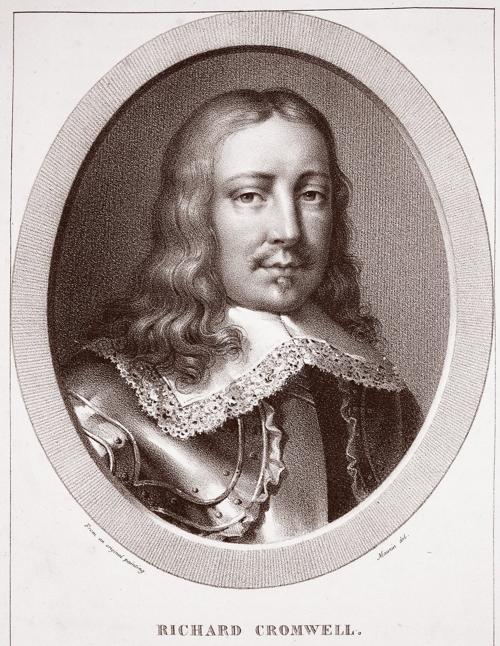 Richard Cromwell, przypisywany Maurinowi, ryty przez de Langlume autorstwa English School