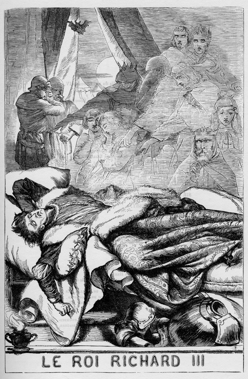 Ryszard III (Życie i śmierć Ryszarda III) – Ilustracja w „” Completes de William Shakespeare”” 1866 – Ilustracje i ogólna forma tego wydania zapożyczono z ilustrowanego Szekspira Cassella, opublikowanego w Londynie autorstwa English School