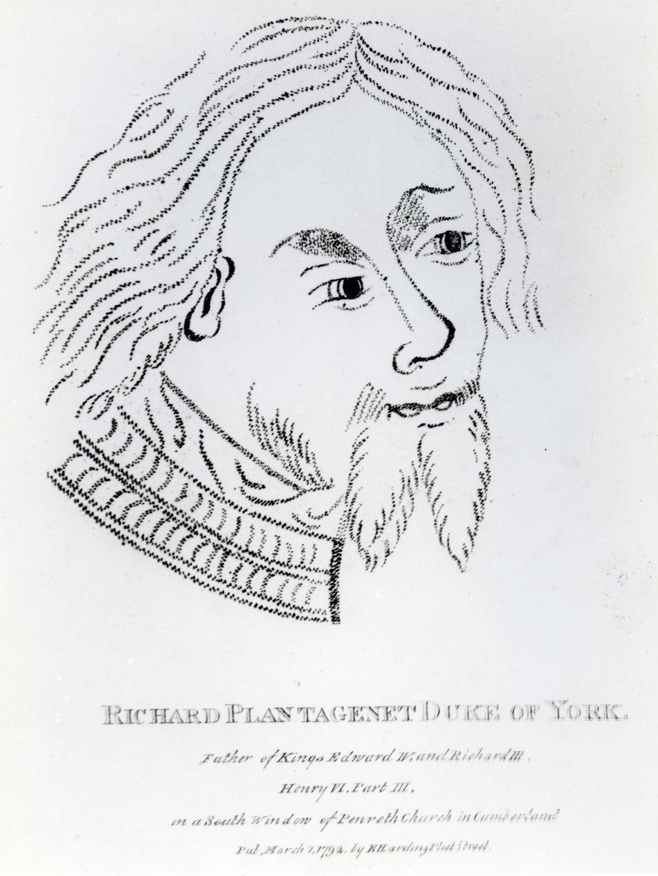 Richard of York, 3. książę Yorku, opublikowany w 1792 (rycina) autorstwa English School
