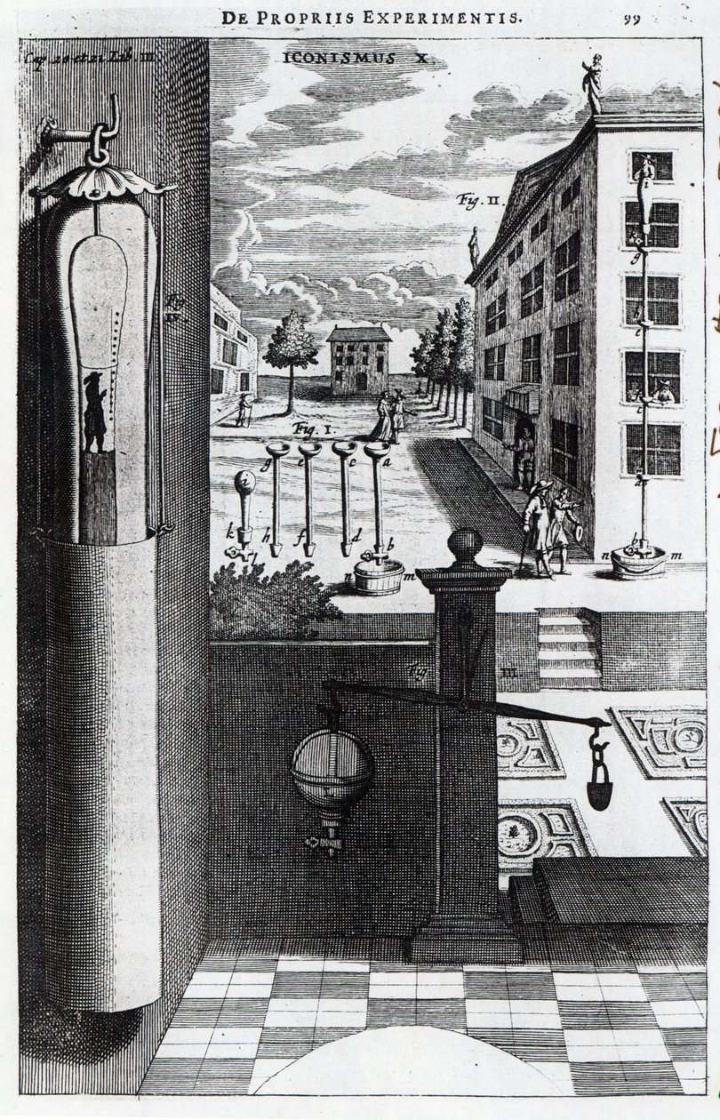 Projekty i pomysły Roberta Boylesa na pompę próżniową opublikowane w 1669 r. autorstwa English School