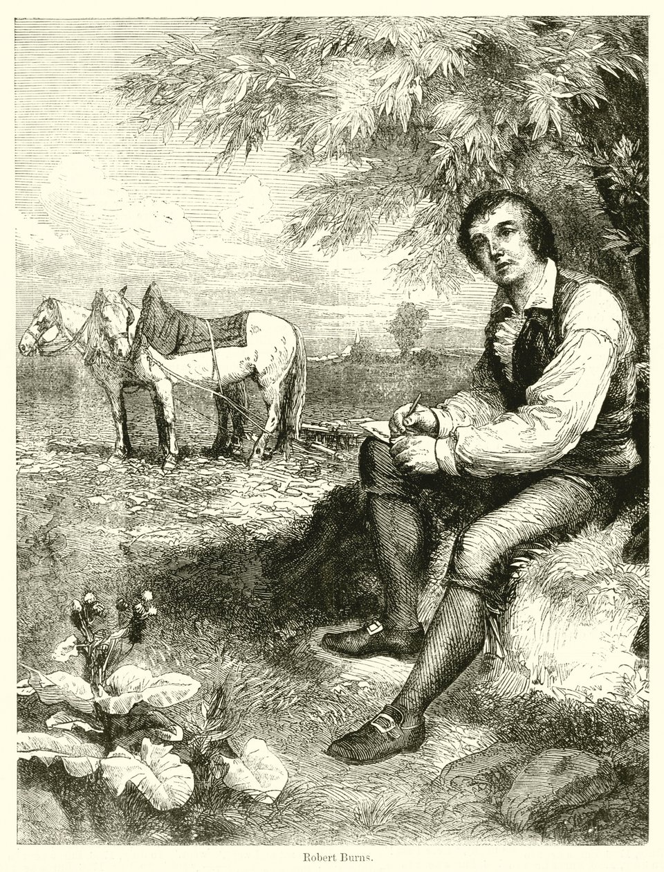 Robert Burns (rycina) autorstwa English School