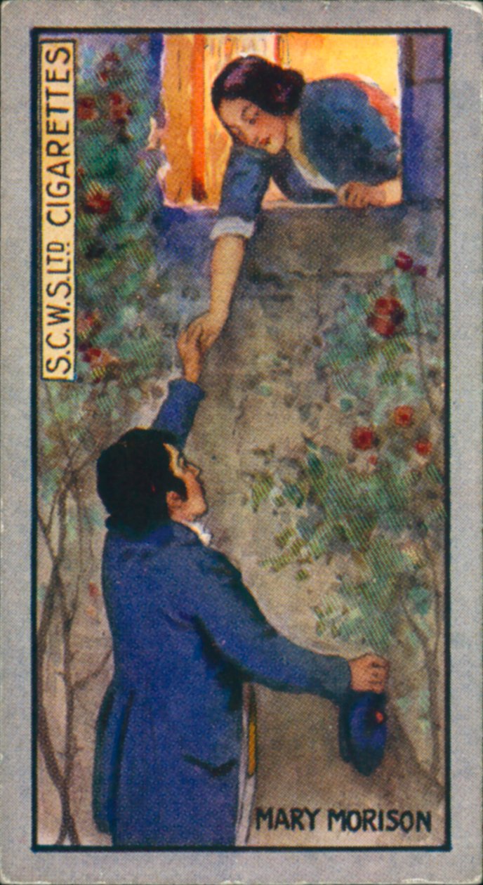 Robert Burns: Mary Morison (kolorowa litografia) autorstwa English School