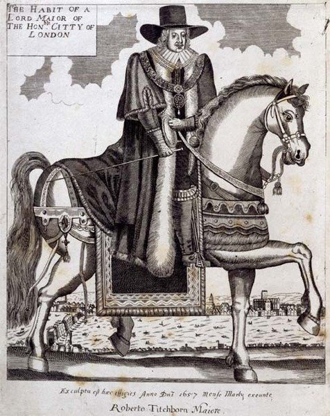 Robert Tichborne (zm.1682) jako Lord Mayor of London autorstwa English School