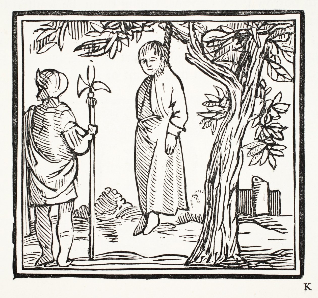 Robert się wiesza, ilustracja z książki Rozdział XVIII w. Johna Ashtona, wyd. 1882 autorstwa English School