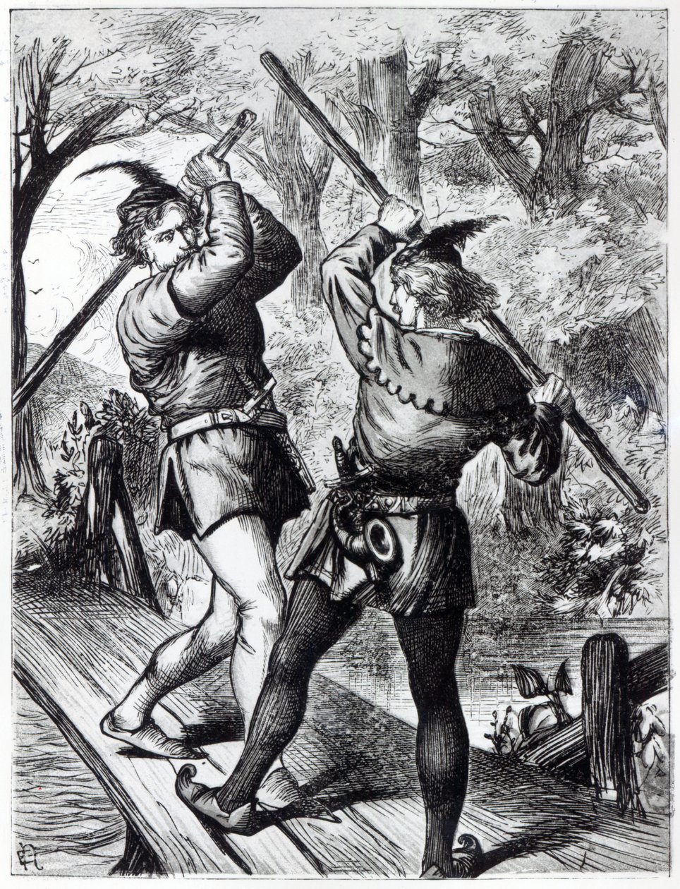 Robin Hood i Mały John autorstwa English School