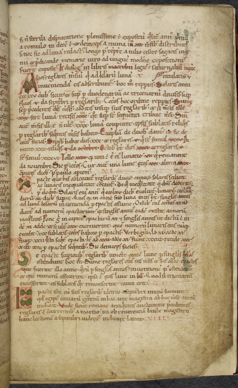 Royal 13. A.XI, f.5 Rysunki początkowe i marginalne, Computus, Helperic of Auxerre (welum); autorstwa English School