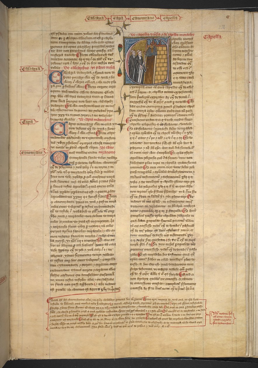 Królewski 6 E VI, f. 232, Capella (kaplica), ok. 1360-75 (welin) autorstwa English School
