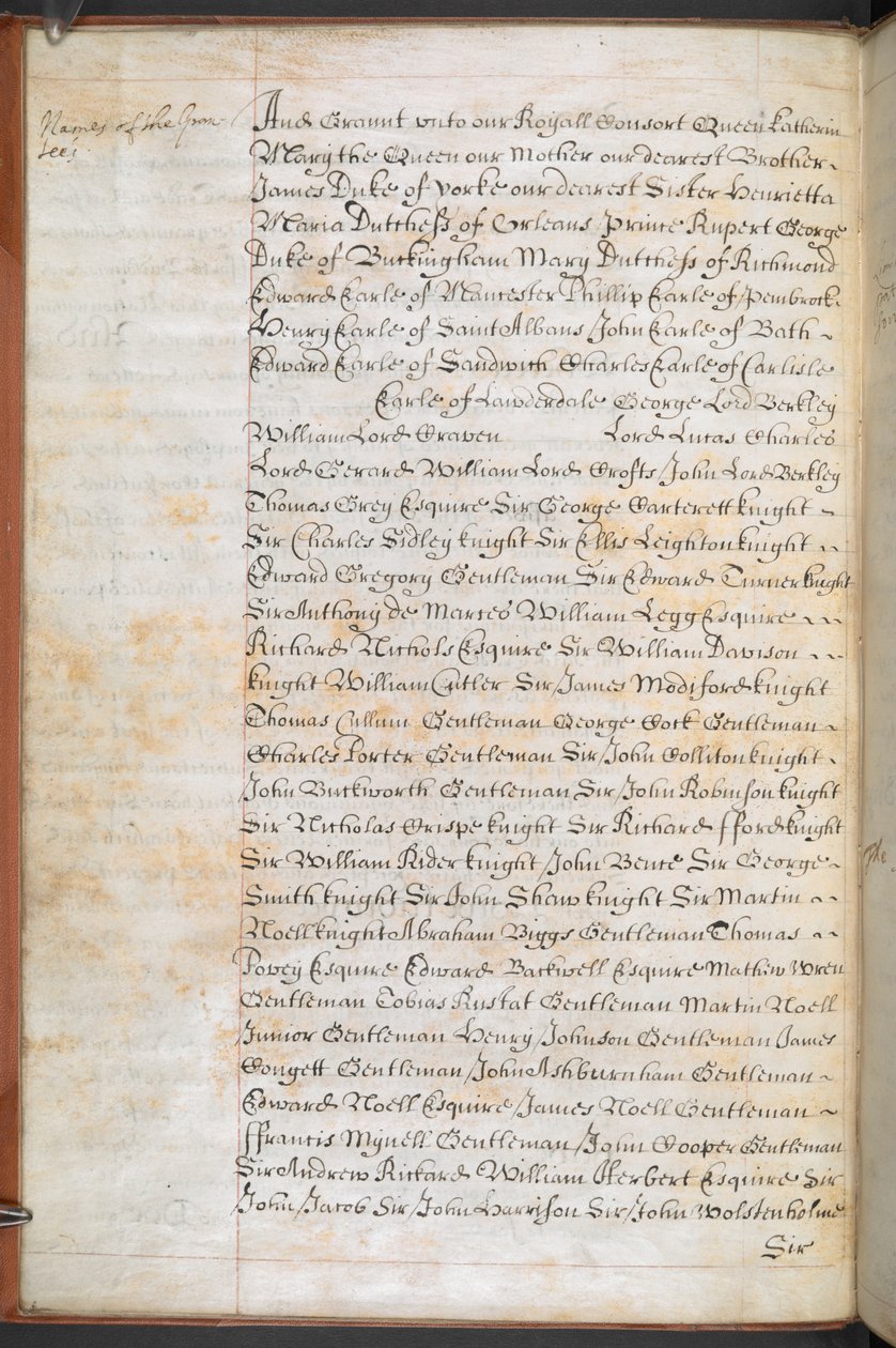 Royal Charter przyznany Royal English Merchant Adventurers Company handlującej w Afryce autorstwa English School