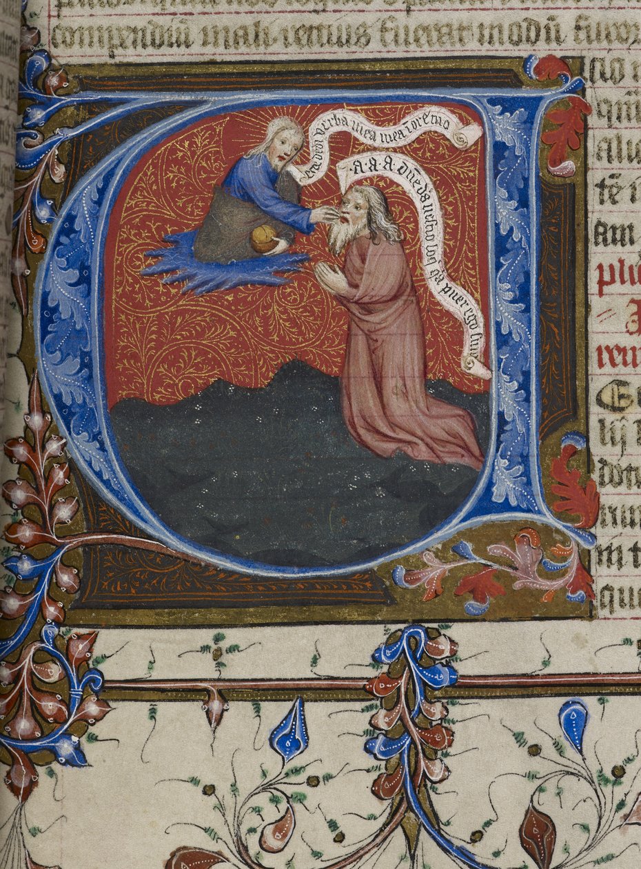 Royal MS 1 E IX, f.193 Jeremiasz natchniony przez Boga (welum) autorstwa English School