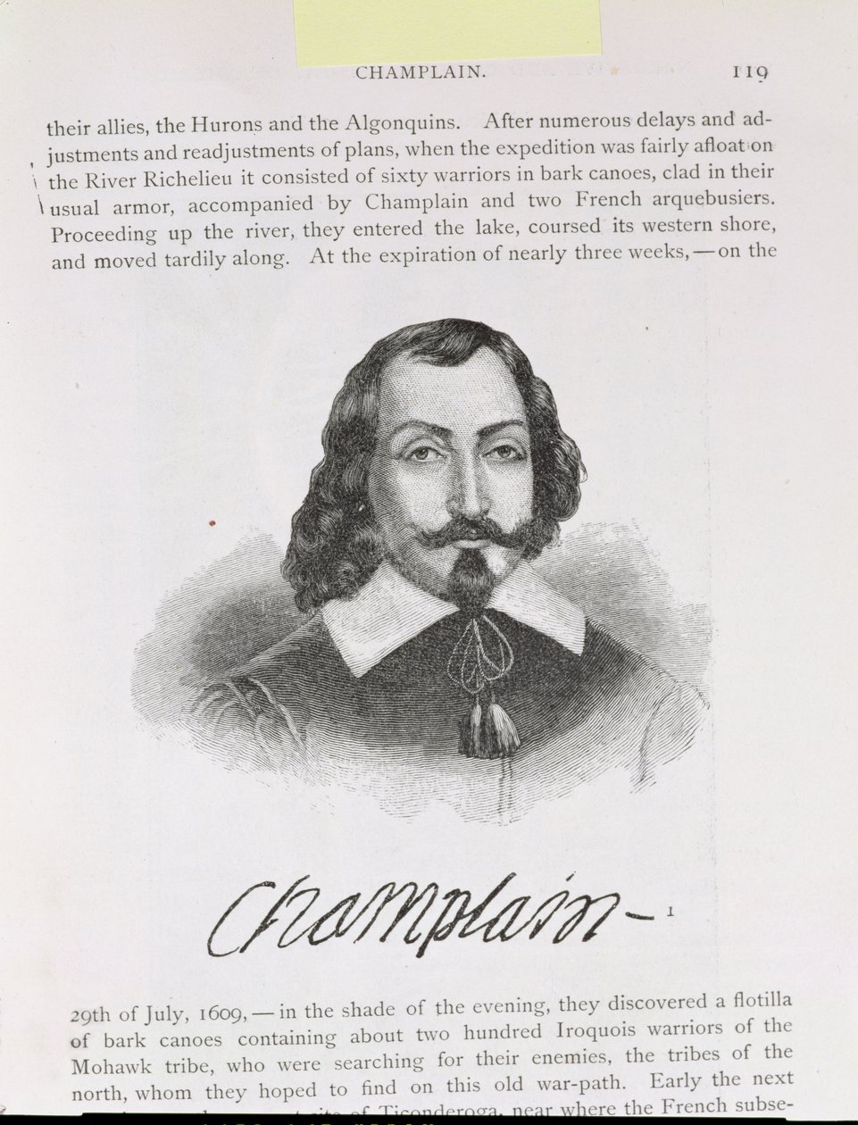 Samuel de Champlain (ok. 1567-1635) ilustracja z tomu IV „Narracyjnej i krytycznej historii Ameryki”, 1886 autorstwa English School