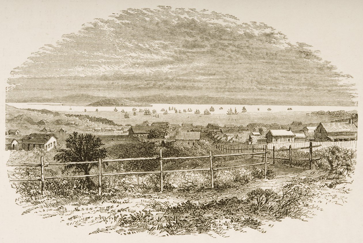 San Francisco w 1849, z „American Pictures”, wydanego przez The Religious Tract Society, 1876 (rycina) autorstwa English School