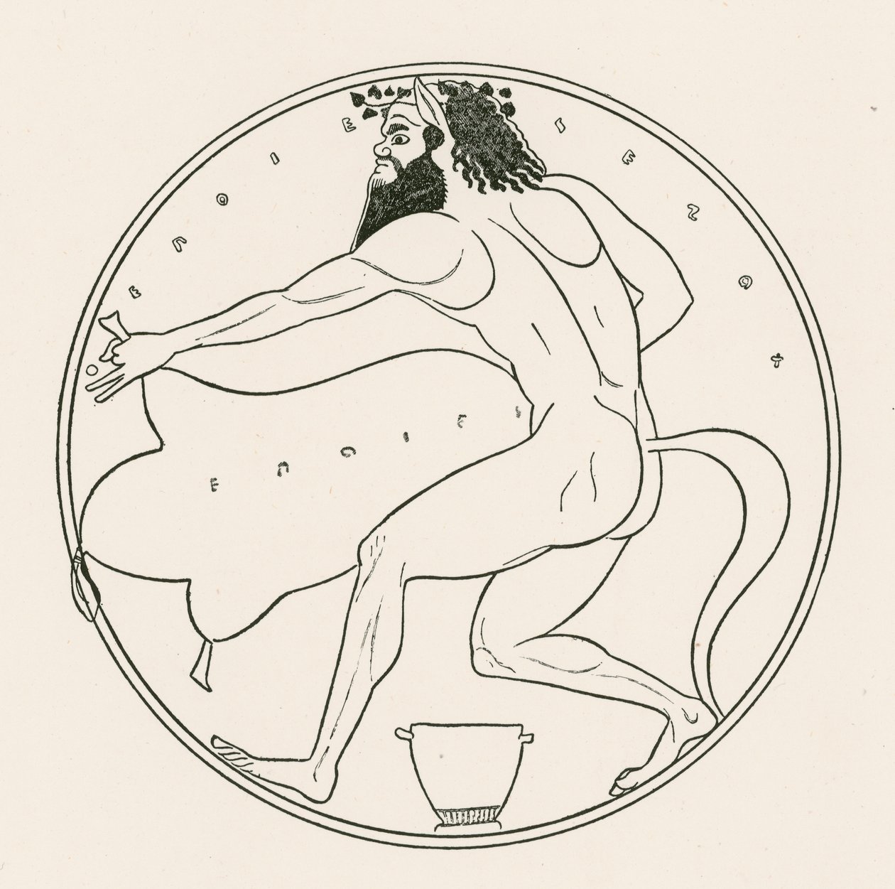 Satyr i skóra wina (grawerunek) autorstwa English School