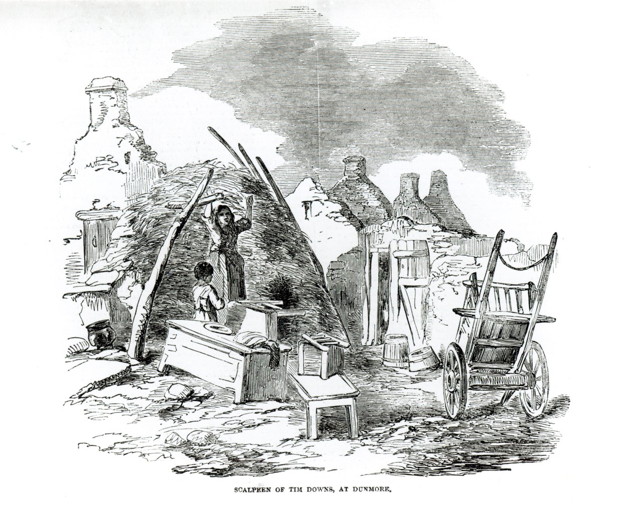 Scalpeen of Tim Downs, at Dunmore, z "The Illustrated London News", niedziela 22 grudnia 1849 r. (litografia) (zdjęcie czarno-białe) autorstwa English School