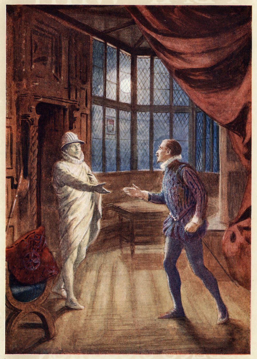 Scena z opery Don Giovanni (1787), z książki "Dzień z Wolfgangiem Amadeuszem Mozartem" autorstwa May Byron, ok. 1914 r. (druk) autorstwa English School