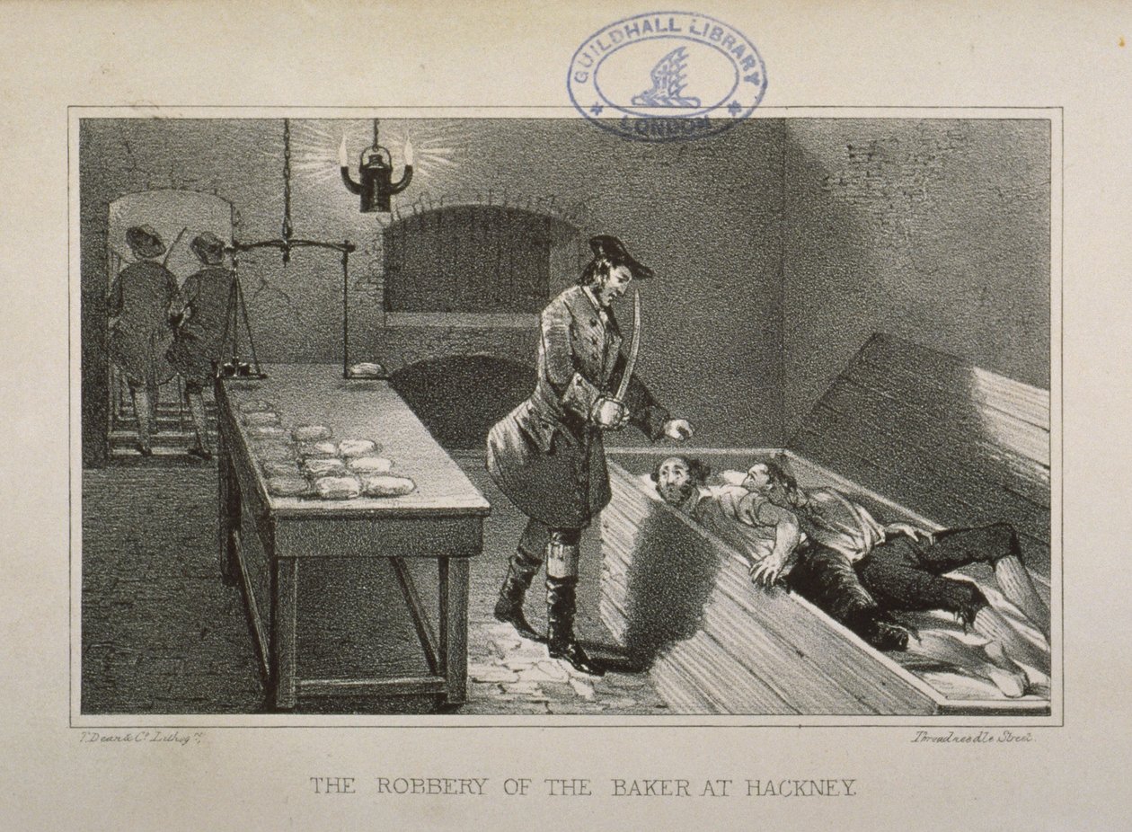 Scena napadu na Hackney Bakera, ok. 1730 autorstwa English School