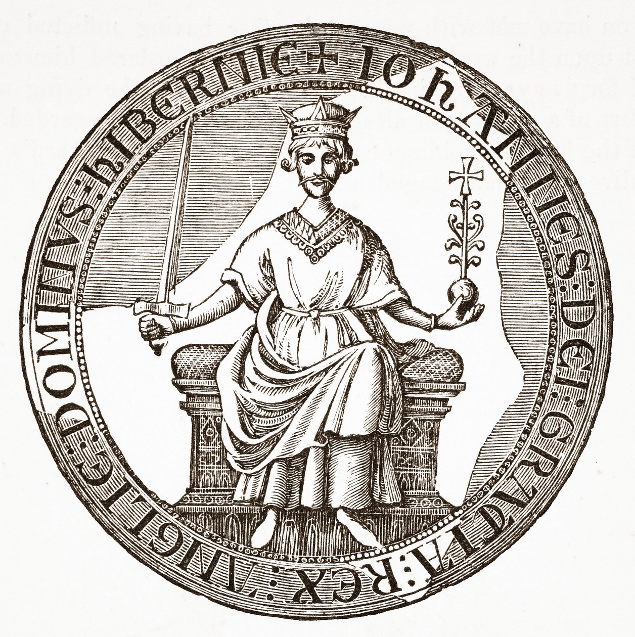 Pieczęć króla Jana do Magna Carta autorstwa English School