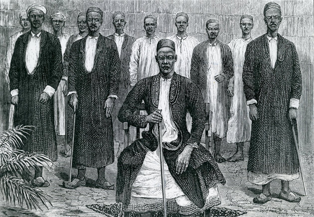 Sekebobo Wódz Chagwe, Mtesa Wódz Ugandy, Chambarango i Premier Pokino (rycina) autorstwa English School