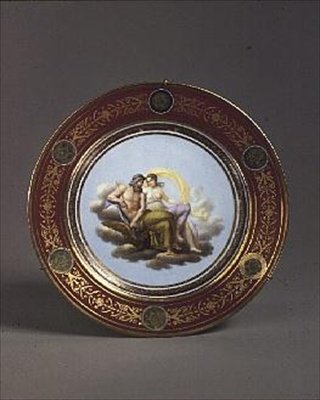 Naczynie Sevres przedstawiające Tetydę i Jowisza, autorstwa Roberta Adamsa, początek XIX wieku (porcelana) autorstwa English School