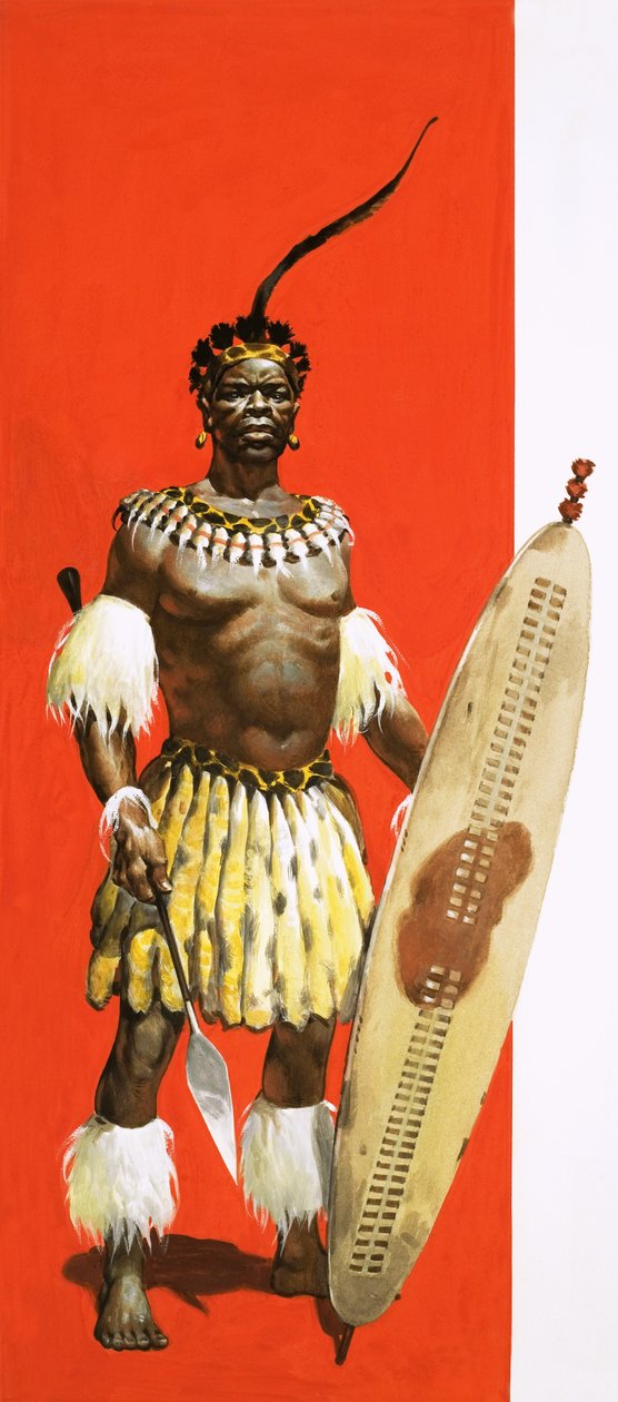 Shaka, zuluski wojownik autorstwa English School