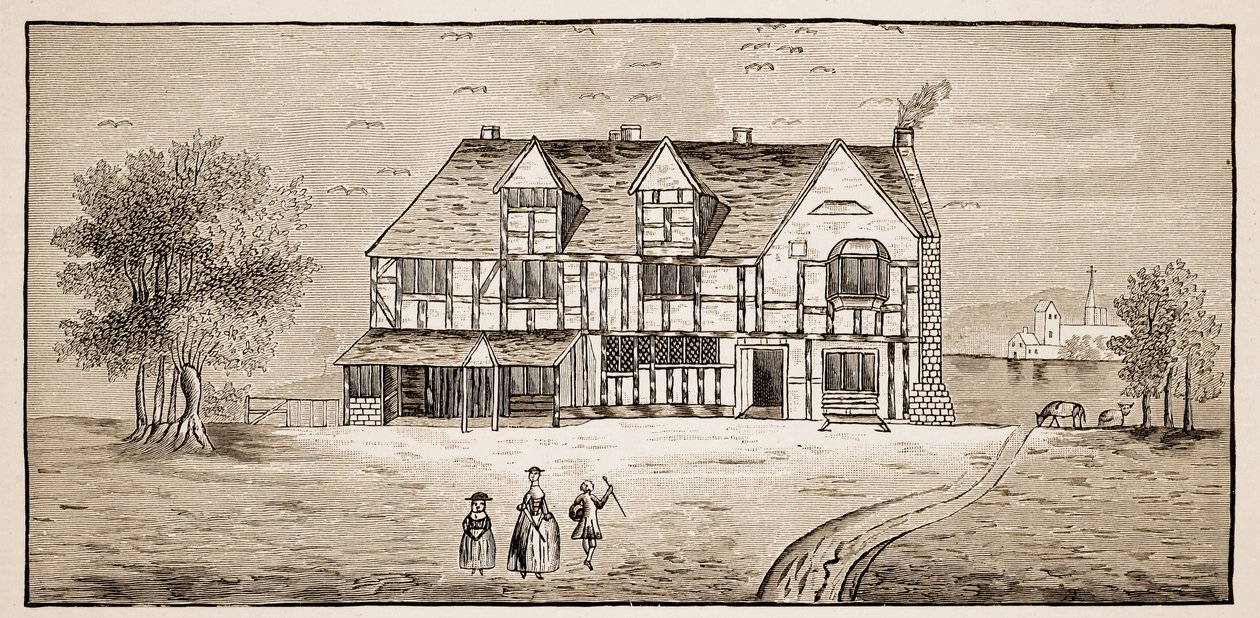 Dom Szekspira, Stratford-Upon-Avon (zdjęcie w sepii) autorstwa English School