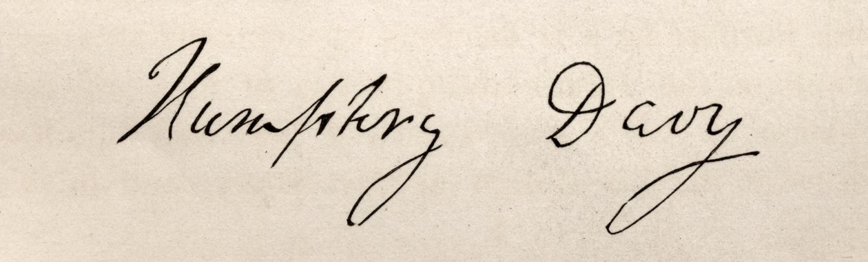 Podpis Sir Humphry Davy (1778-1829) autorstwa English School