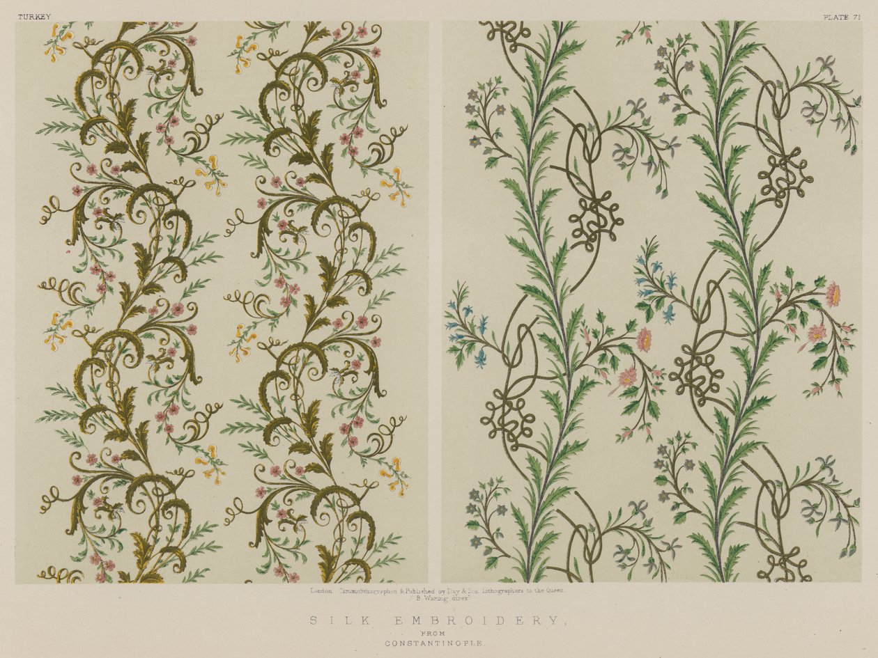 Jedwabny haft z Konstantynopola (chromolitho) autorstwa English School