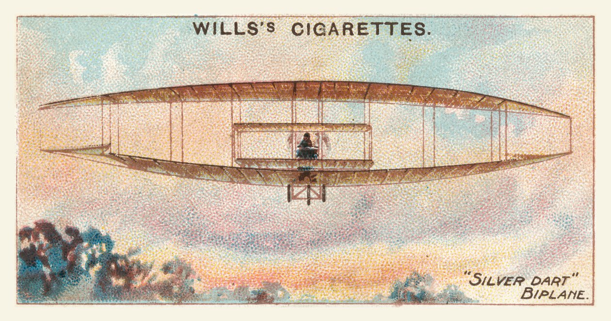 Silver Dart Biplane (chromolitho) autorstwa English School