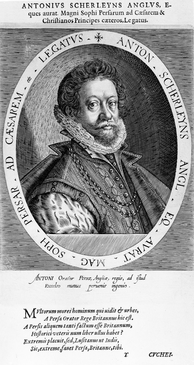 Sir Anthony Sherley (Grawerowanie) autorstwa English School