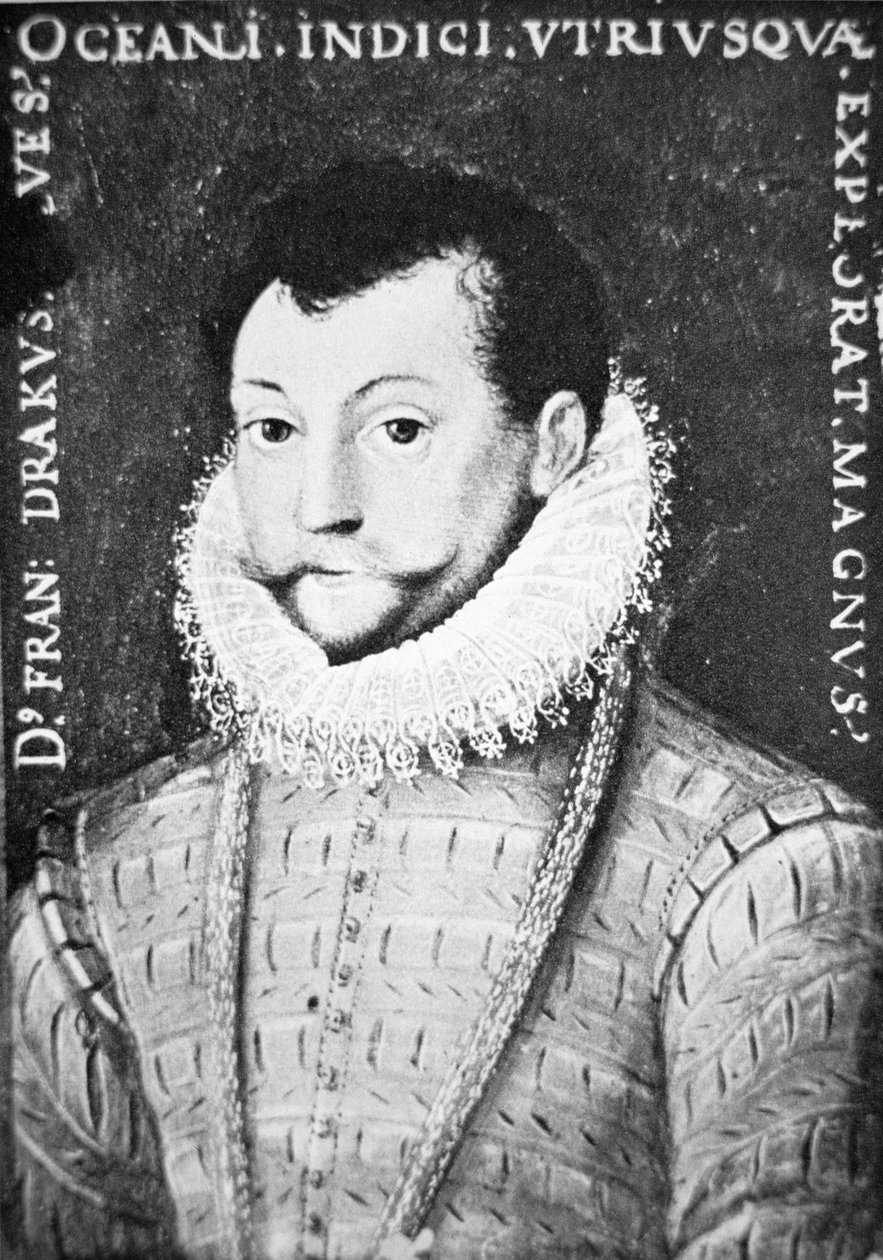 Sir Francis Drake (Grawerowanie) autorstwa English School