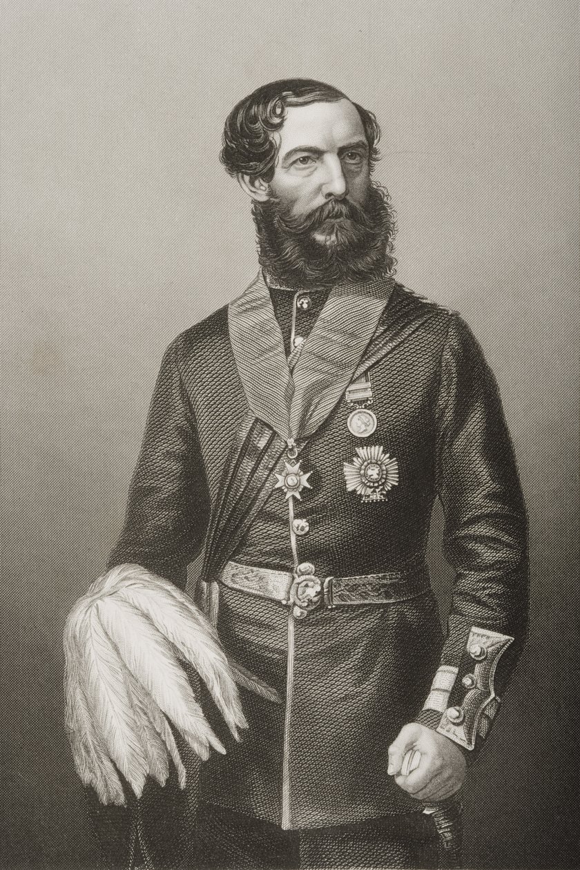 Sir John Eardley Wilmot Inglis (1814-62) (lito) autorstwa English School
