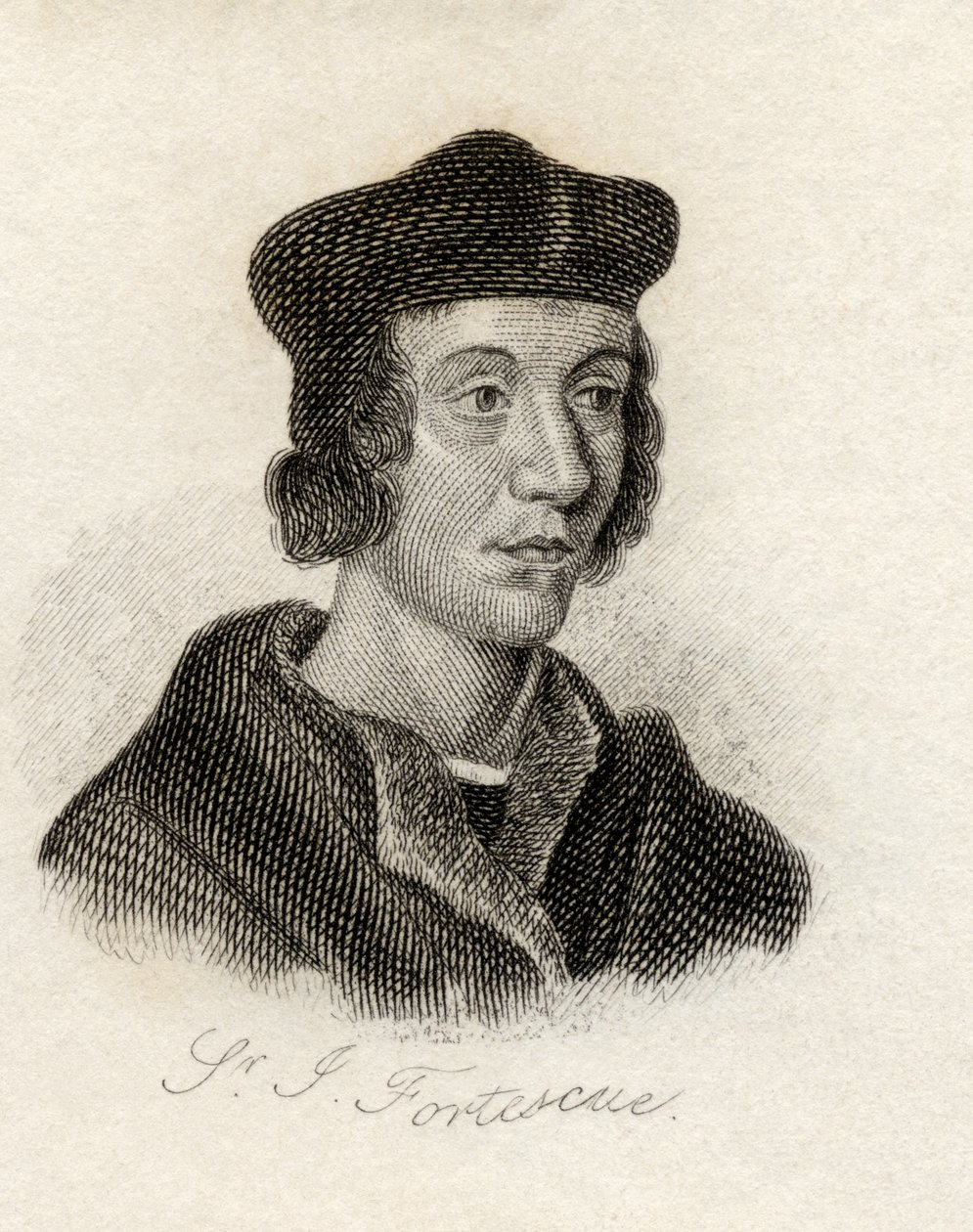 Sir John Fortescue, z „Słownika historycznego Krabba”, opublikowanego w 1825 r. autorstwa English School