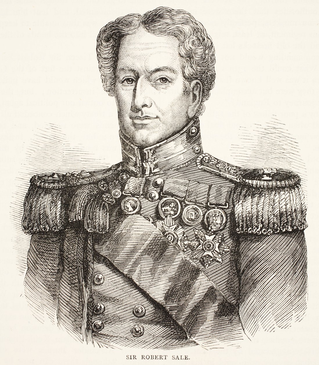 Sir Robert Sale, ilustracja z Cassells Illustrated History of England autorstwa English School