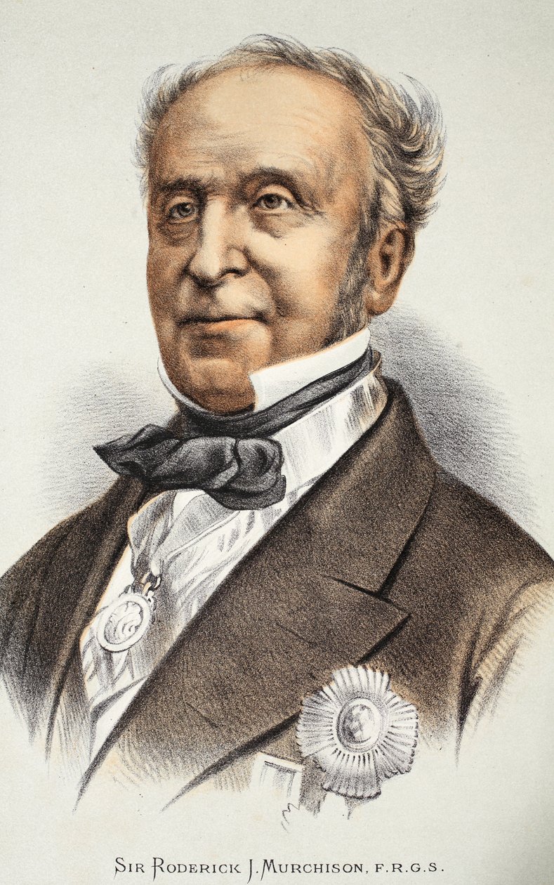 Sir Roderick Murchison, ilustracja z The Pictorial Edition of the Life and Discoveries of David Livingstone autorstwa J. Ewing Richie, wyd. przez A. Fullartona & Co., 1876 autorstwa English School