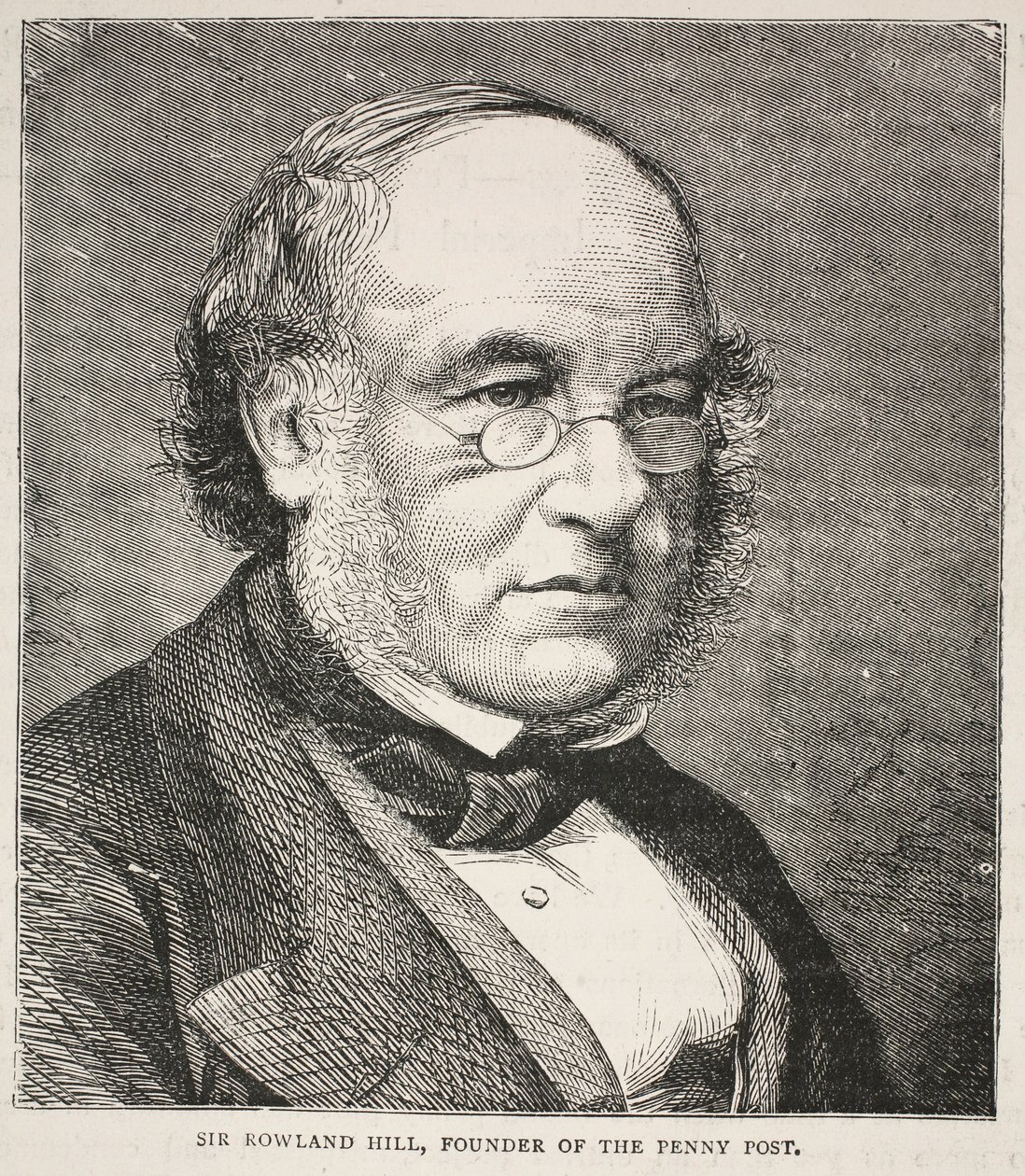 Sir Rowland Hill, założyciel Penny Post autorstwa English School