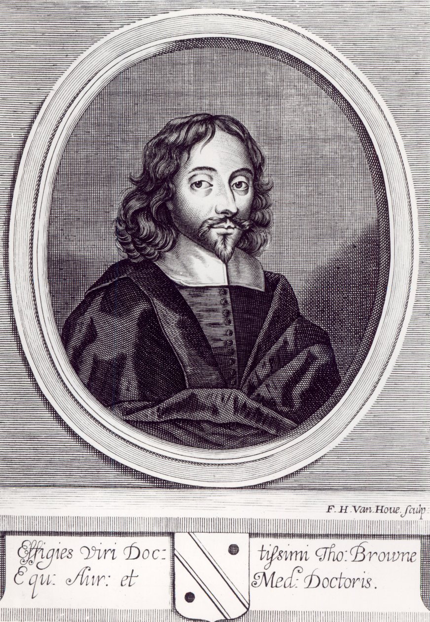 Sir Thomas Browne (1605-82), wyryty przez Fredericka Hendricka van Hove (ok. 1628-98) autorstwa English School