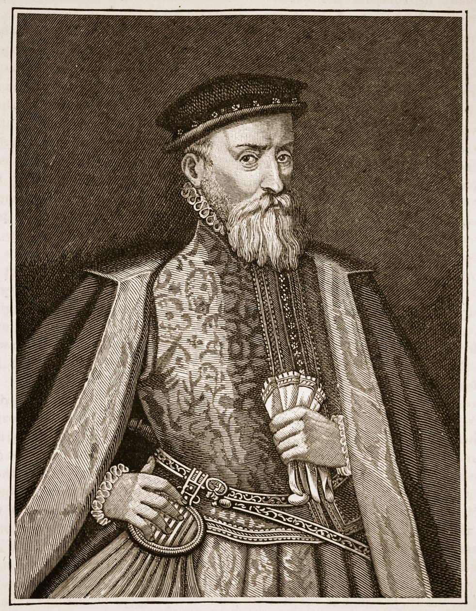 Sir Thomas Gresham, ilustracja z Cassells Illustrated History of England (zdjęcie w sepii) autorstwa English School